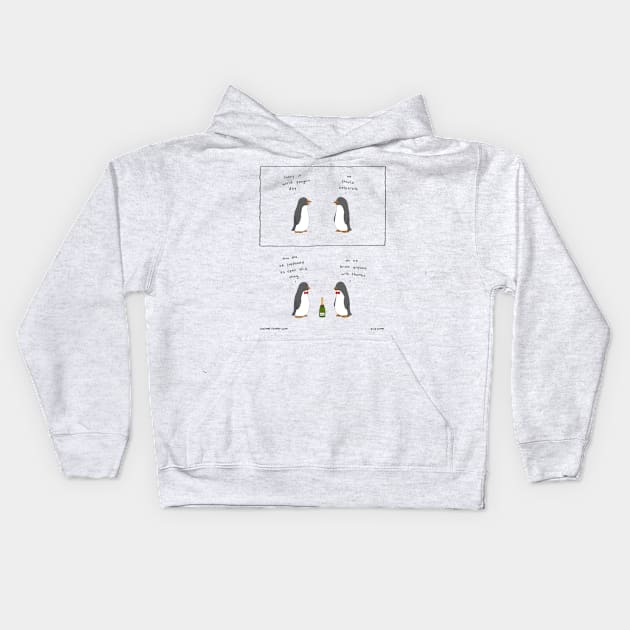 Penguin Appreciation Day Kids Hoodie by Liz Climo